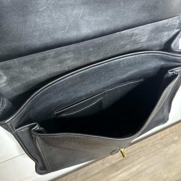 90's Vintage Coach 5266 Beekman Black Leather Briefcase,Messenger Bag + hang tag - Picture 6 of 16